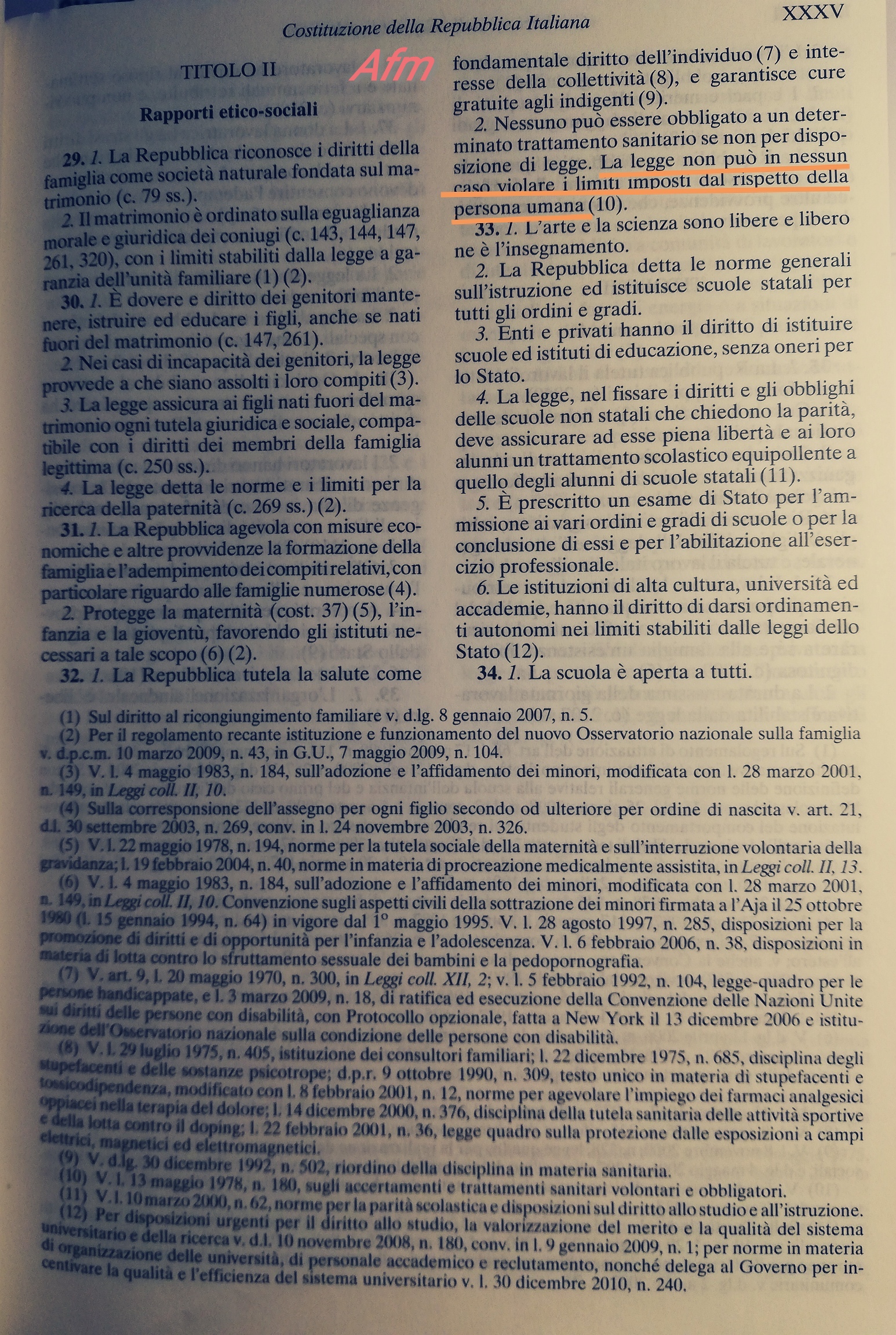 Inderogabilità 2° c.  art.32 Cost.